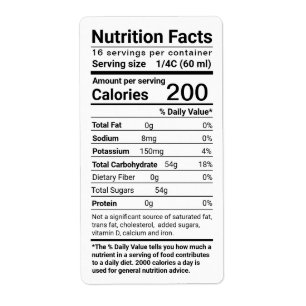 Etiqueta Maple Syrup Nutrition Facts Latest FDA Regulations