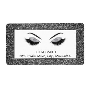 Etiqueta Maquillaje con efecto del purpurina