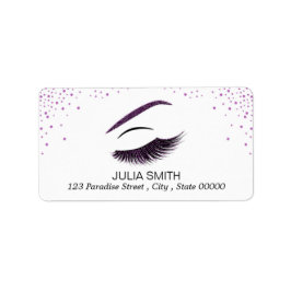 Etiqueta Maquillaje con efecto purpurina