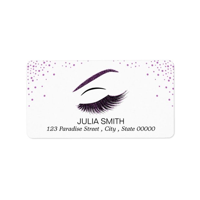 Etiqueta Maquillaje con efecto purpurina (Frente)