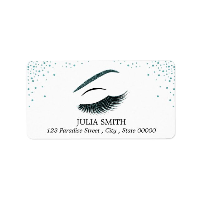 Etiqueta Maquillaje con efecto purpurina (Frente)