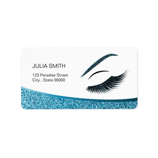 Etiqueta Maquillaje con efecto purpurina (Frente)