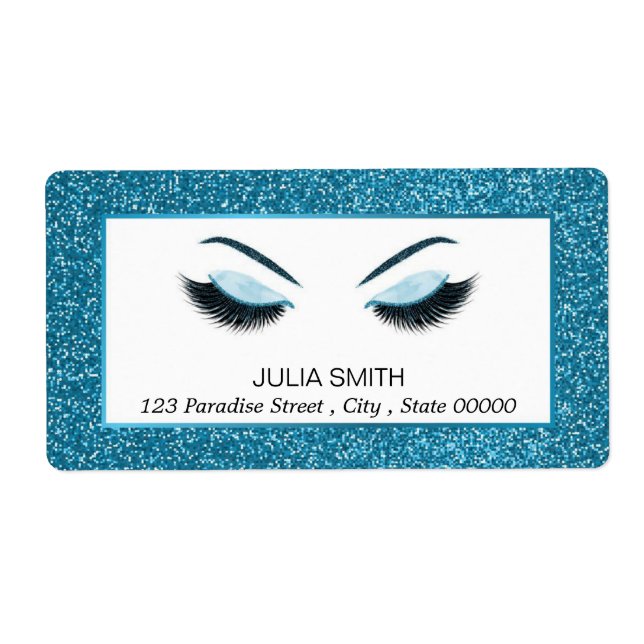 Etiqueta Maquillaje con efecto purpurina (Frente)