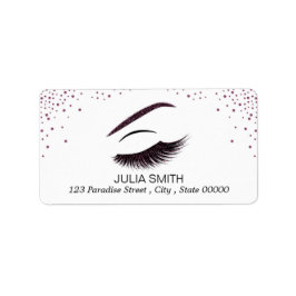 Etiqueta Maquillaje con efecto purpurina