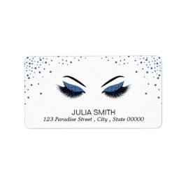 Etiqueta Maquillaje con efecto purpurina