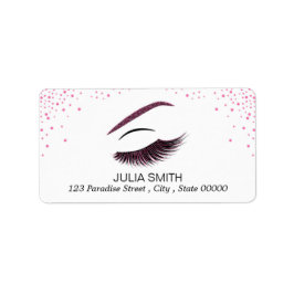 Etiqueta Maquillaje con efecto purpurina