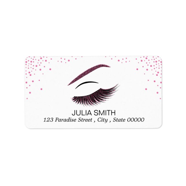 Etiqueta Maquillaje con efecto purpurina (Frente)