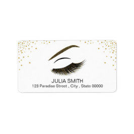 Etiqueta Maquillaje con efecto purpurina