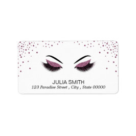 Etiqueta Maquillaje con efecto purpurina