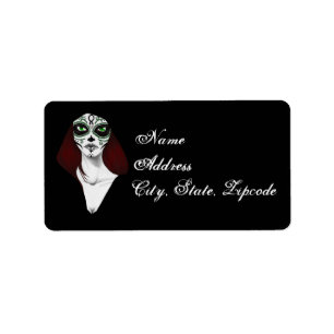 Etiqueta Maquillaje de Calavera de Azúcar