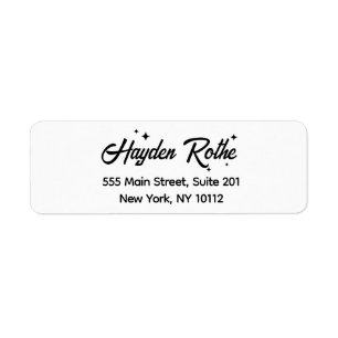 Etiqueta Maquillaje de guiones Retro Blanco y Estilista de 