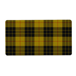 Etiqueta Maquillaje tartán amarillo chapa