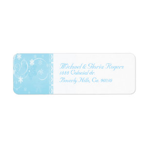 Etiqueta Maravilla de nieve blanca y azul