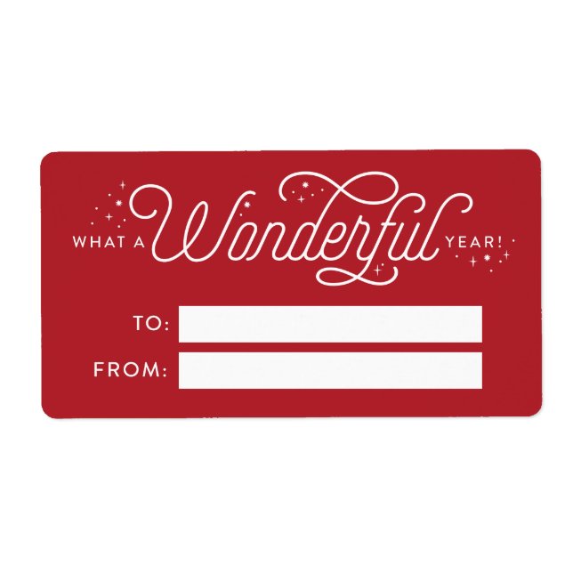 Etiqueta Maravilloso año de Personalizado de vacaciones eti (Frente)