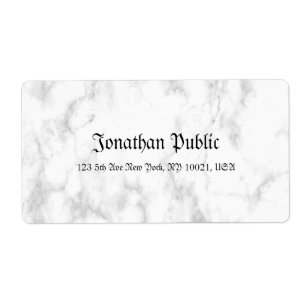 Etiqueta Marble blanco guión lujoso moderno