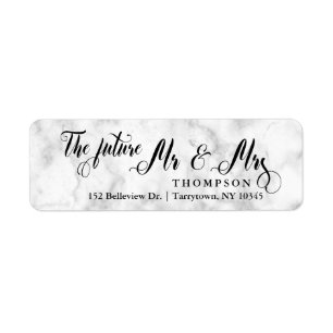 Etiqueta Marble Script The Future Mr. y Mrs.