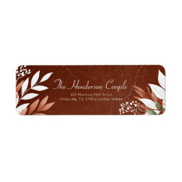 Etiqueta Marble Sienna Earthy Botanical Border