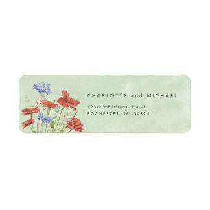 Etiqueta Marca de agua pradera flores silvestres devolver e