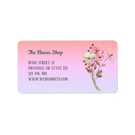 Etiqueta Marca de dirección de acuarela femenina Wildflower