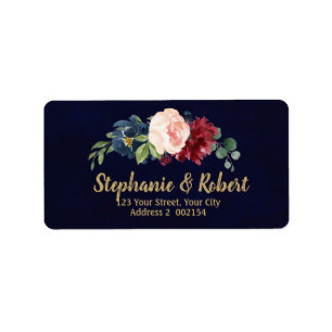 Etiqueta Marca de dirección floral de la Marina Roja de Bor