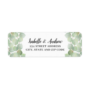 Etiqueta Marca Watercolor Eucalyptus Greenery Gold