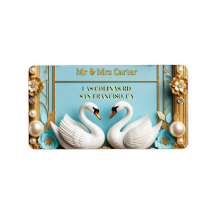 Etiqueta Marco de boda de cisne para decoración de boda de 