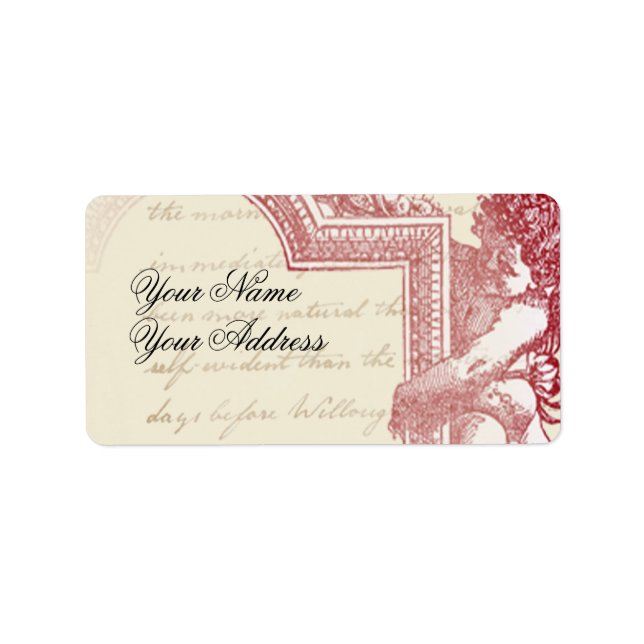 Etiqueta Marco de Cherub, en frambuesa, (Frente)