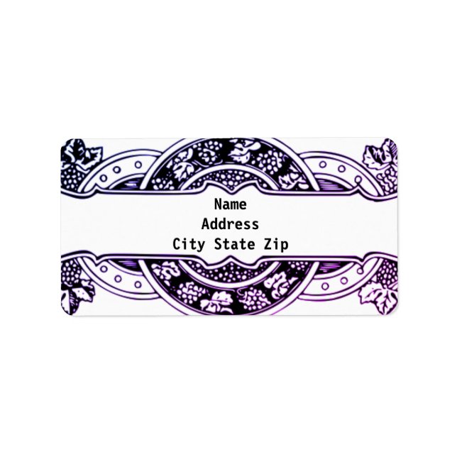 Etiqueta Marco de uvas barrocas (Frente)