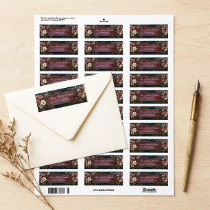Etiqueta Marco dorado vintage texturizado Moody Plum