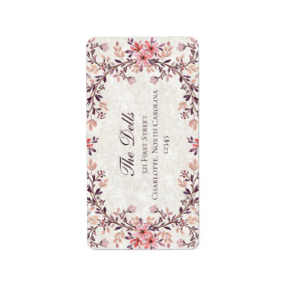 Etiqueta Marco floral acuarela romántico - Otoño rústico