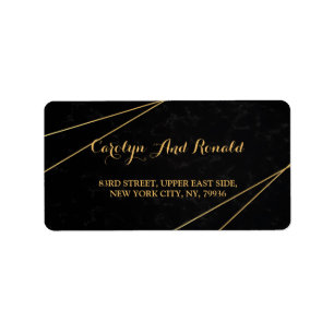 Etiqueta Marco geométrico de moda negro y oro