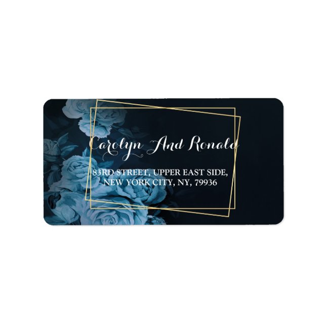 Etiqueta Marco geométrico de oro de Moda simple (Frente)