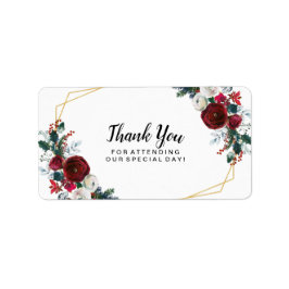 Etiqueta Marco geométrico de oro Flores de invierno de Borg