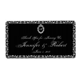 Etiqueta Marco gótico Monograma Botella de agua