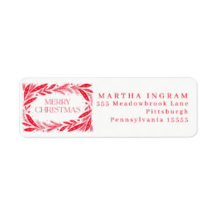 Etiqueta Marco navideño rojo