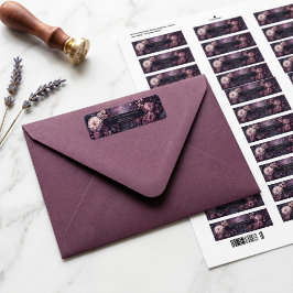 Etiqueta Marco Ornate Botánico Malhumorado Mauve Atenuado