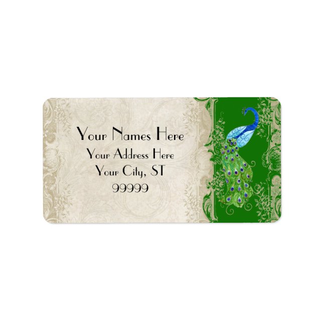 Etiqueta Marcos de Peacock Emerald Green Mateo (Frente)