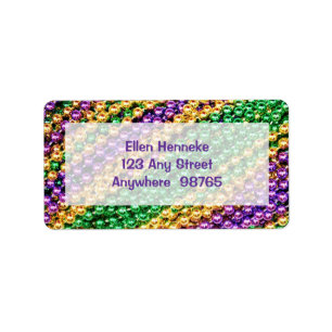 Etiqueta Mardi Gras Beads