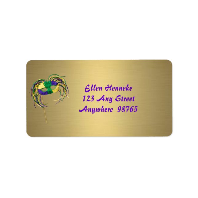 Etiqueta Mardi Gras Fun (Frente)