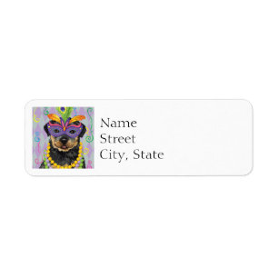 Etiqueta Mardi Gras Rottweiler