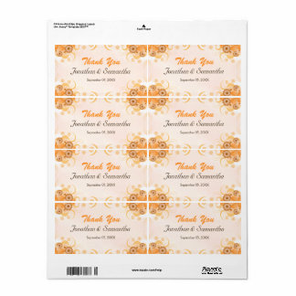 Etiqueta Marfil Gold Peach Floral Large Boda Gracias