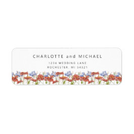 Etiqueta Margen de agua pradera flores silvestres regresand