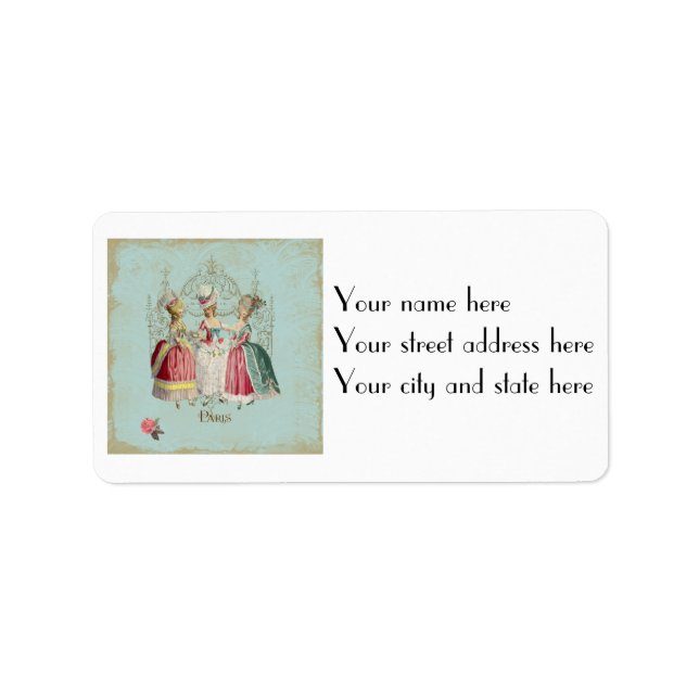 Etiqueta Marie Antoinette Damas en Espera (Frente)