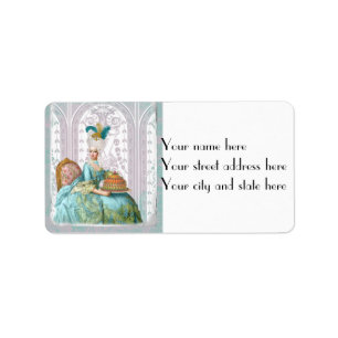 Etiqueta Marie Antoinette en Aqua con pastel