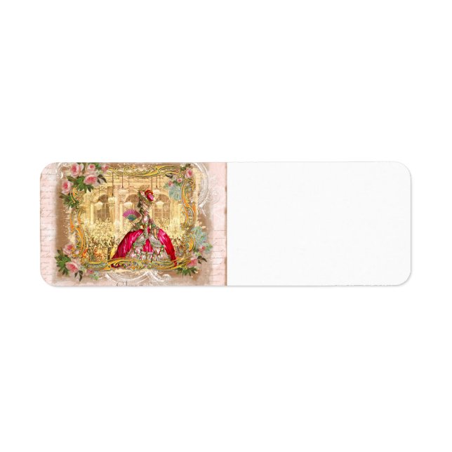 Etiqueta Marie Antoinette Versailles Fiesta en rosa (Frente)