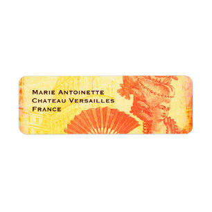 Etiqueta Marie Antonieta y puesta del sol anaranjada del