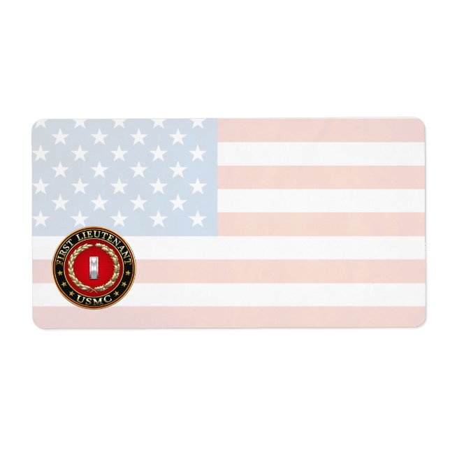 Etiqueta Marines Estadounidenses: Primer teniente (USMC 1st (Frente)