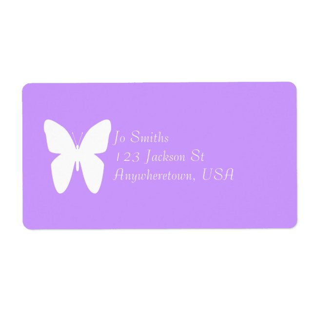 Etiqueta Mariposa blanca (Frente)