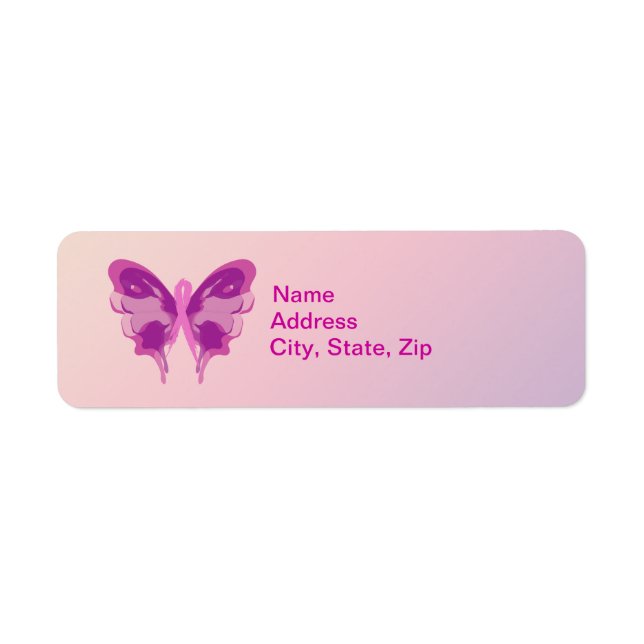 ETIQUETA MARIPOSA DE RIBÓN ROSA (Frente)