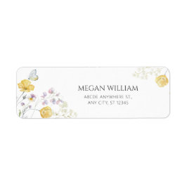 Etiqueta Mariposa floral silvestre elegante